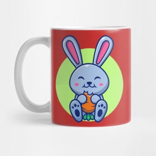 Cute Rabbit Eating Carrot Cartoon (2) Mug